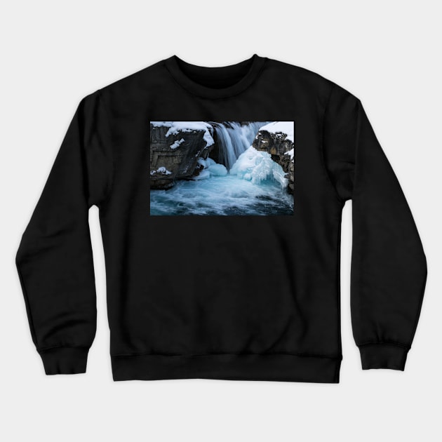 Elbow Falls in the Winter Crewneck Sweatshirt by CanadianWild418